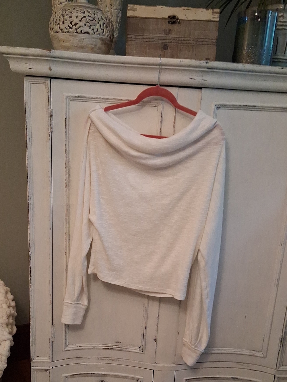 We The Free Off-Shoulder Cream Knit Sweater